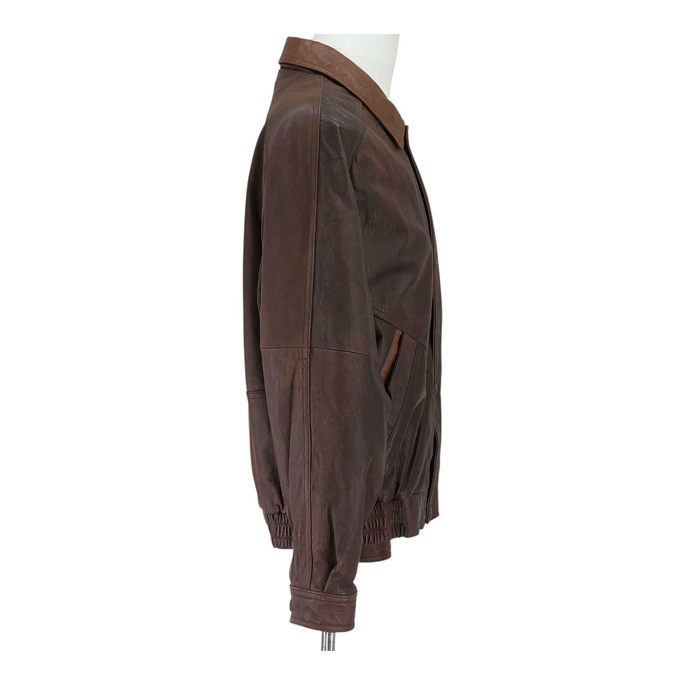 Americana Leather Adventure Bound Flight Jacket Men’s L Brown Travel Wear - Picture 7 of 16